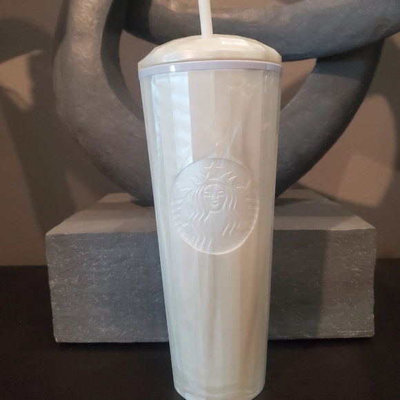 Starbucks Pearl White Marble Dome Tumbler